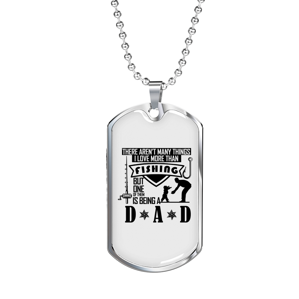 Many Things I Love Dad Necklace Stainless Steel or 18k Gold Dog Tag 24" Chain-Express Your Love Gifts