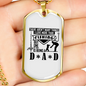Many Things I Love Dad Necklace Stainless Steel or 18k Gold Dog Tag 24" Chain-Express Your Love Gifts