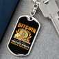 Marginal Population Crypto Keychain Stainless Steel or 18k Gold Dog Tag Keyring-Express Your Love Gifts