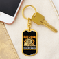 Marginal Population Crypto Keychain Stainless Steel or 18k Gold Dog Tag Keyring-Express Your Love Gifts