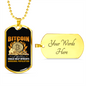 Marginal Population Crypto Necklace Stainless Steel or 18k Gold Dog Tag 24" Chain-Express Your Love Gifts
