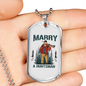 Marry A Huntsman Hunting Necklace Stainless Steel or 18k Gold Dog Tag 24"-Express Your Love Gifts