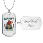 Marry A Huntsman Hunting Necklace Stainless Steel or 18k Gold Dog Tag 24"-Express Your Love Gifts