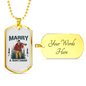 Marry A Huntsman Hunting Necklace Stainless Steel or 18k Gold Dog Tag 24"-Express Your Love Gifts