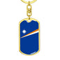 Marshall Islands Flag Keychain Dog Tag Stainless Steel or 18k Gold-Express Your Love Gifts