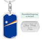 Marshall Islands Flag Keychain Dog Tag Stainless Steel or 18k Gold-Express Your Love Gifts