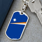 Marshall Islands Flag Keychain Dog Tag Stainless Steel or 18k Gold-Express Your Love Gifts