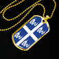 Martinique Flag Necklace Stainless Steel or 18k Gold Dog Tag 24" Chain-Express Your Love Gifts