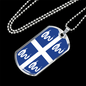 Martinique Flag Necklace Stainless Steel or 18k Gold Dog Tag 24" Chain-Express Your Love Gifts