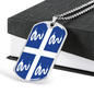 Martinique Flag Necklace Stainless Steel or 18k Gold Dog Tag 24" Chain-Express Your Love Gifts