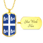 Martinique Flag Necklace Stainless Steel or 18k Gold Dog Tag 24" Chain-Express Your Love Gifts
