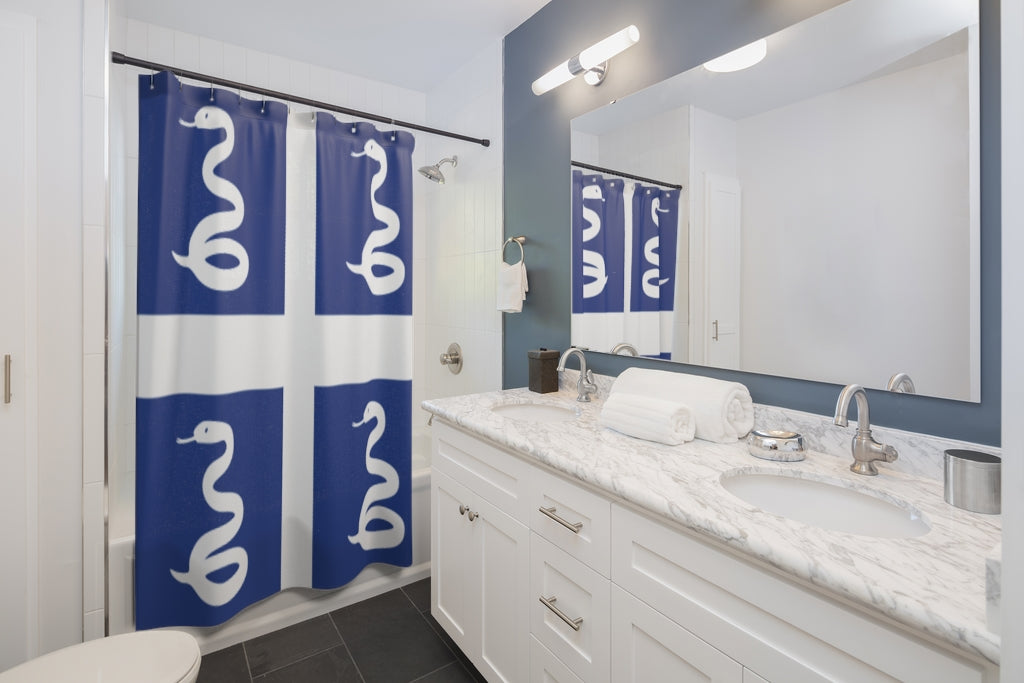 Martinique Flag Stylish Design 71" x 74" Elegant Waterproof Shower Curtain for a Spa-like Bathroom Paradise Exceptional Craftsmanship-Express Your Love Gifts