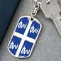 Martinique Flag Swivel Keychain Dog Tag Stainless Steel or 18k Gold-Express Your Love Gifts