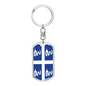 Martinique Flag Swivel Keychain Dog Tag Stainless Steel or 18k Gold-Express Your Love Gifts