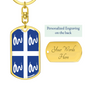 Martinique Flag Swivel Keychain Dog Tag Stainless Steel or 18k Gold-Express Your Love Gifts