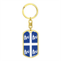 Martinique Flag Swivel Keychain Dog Tag Stainless Steel or 18k Gold-Express Your Love Gifts