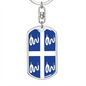Martinique Flag Swivel Keychain Dog Tag Stainless Steel or 18k Gold-Express Your Love Gifts