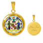 Maryland State Seal Necklace Circle Pendant Stainless Steel or 18k Gold 18-22"-Express Your Love Gifts