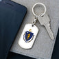 Massachusetts State Flag Keychain Dog Tag Stainless Steel or 18k Gold-Express Your Love Gifts