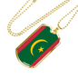 Mauritania Flag Necklace Stainless Steel or 18k Gold Dog Tag 24" Chain-Express Your Love Gifts