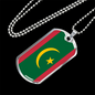 Mauritania Flag Necklace Stainless Steel or 18k Gold Dog Tag 24" Chain-Express Your Love Gifts