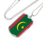 Mauritania Flag Necklace Stainless Steel or 18k Gold Dog Tag 24" Chain-Express Your Love Gifts