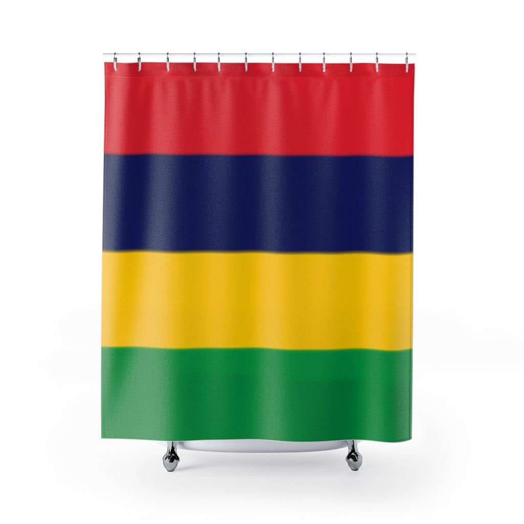 Mauritius Flag Stylish Design 71" x 74" Elegant Waterproof Shower Curtain for a Spa-like Bathroom Paradise Exceptional Craftsmanship-Express Your Love Gifts