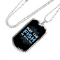 May The Fish Be With You Fishing Necklace Stainless Steel or 18k Gold Dog Tag 24" Chain-Express Your Love Gifts