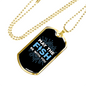 May The Fish Be With You Fishing Necklace Stainless Steel or 18k Gold Dog Tag 24" Chain-Express Your Love Gifts