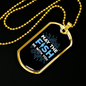 May The Fish Be With You Fishing Necklace Stainless Steel or 18k Gold Dog Tag 24" Chain-Express Your Love Gifts