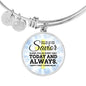 May The Joy And Peace Circle Pendant Bangle Stainless Steel or 18k Gold 18-22"-Express Your Love Gifts