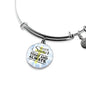 May The Joy And Peace Circle Pendant Bangle Stainless Steel or 18k Gold 18-22"-Express Your Love Gifts