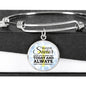 May The Joy And Peace Circle Pendant Bangle Stainless Steel or 18k Gold 18-22"-Express Your Love Gifts