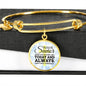 May The Joy And Peace Circle Pendant Bangle Stainless Steel or 18k Gold 18-22"-Express Your Love Gifts