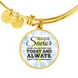 May The Joy And Peace Circle Pendant Bangle Stainless Steel or 18k Gold 18-22"-Express Your Love Gifts