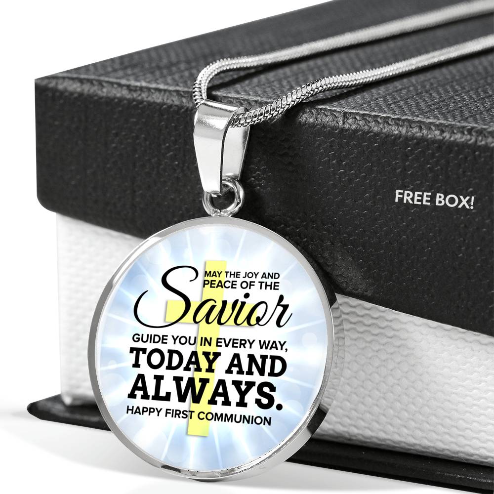 May The Joy Circle Necklace Stainless Steel or 18k Gold 18-22"-Express Your Love Gifts