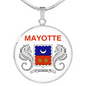 Mayotte Flag Necklace Circle Pendant Stainless Steel or 18k Gold 18-22"-Express Your Love Gifts