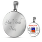 Mayotte Flag Necklace Circle Pendant Stainless Steel or 18k Gold 18-22"-Express Your Love Gifts
