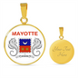 Mayotte Flag Necklace Circle Pendant Stainless Steel or 18k Gold 18-22"-Express Your Love Gifts