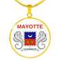 Mayotte Flag Necklace Circle Pendant Stainless Steel or 18k Gold 18-22"-Express Your Love Gifts