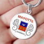 Mayotte Flag Necklace Circle Pendant Stainless Steel or 18k Gold 18-22"-Express Your Love Gifts