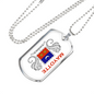 Mayotte Flag Necklace Stainless Steel or 18k Gold Dog Tag 24" Chain-Express Your Love Gifts