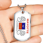 Mayotte Flag Necklace Stainless Steel or 18k Gold Dog Tag 24" Chain-Express Your Love Gifts