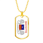 Mayotte Flag Necklace Stainless Steel or 18k Gold Dog Tag 24" Chain-Express Your Love Gifts