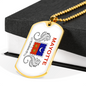 Mayotte Flag Necklace Stainless Steel or 18k Gold Dog Tag 24" Chain-Express Your Love Gifts