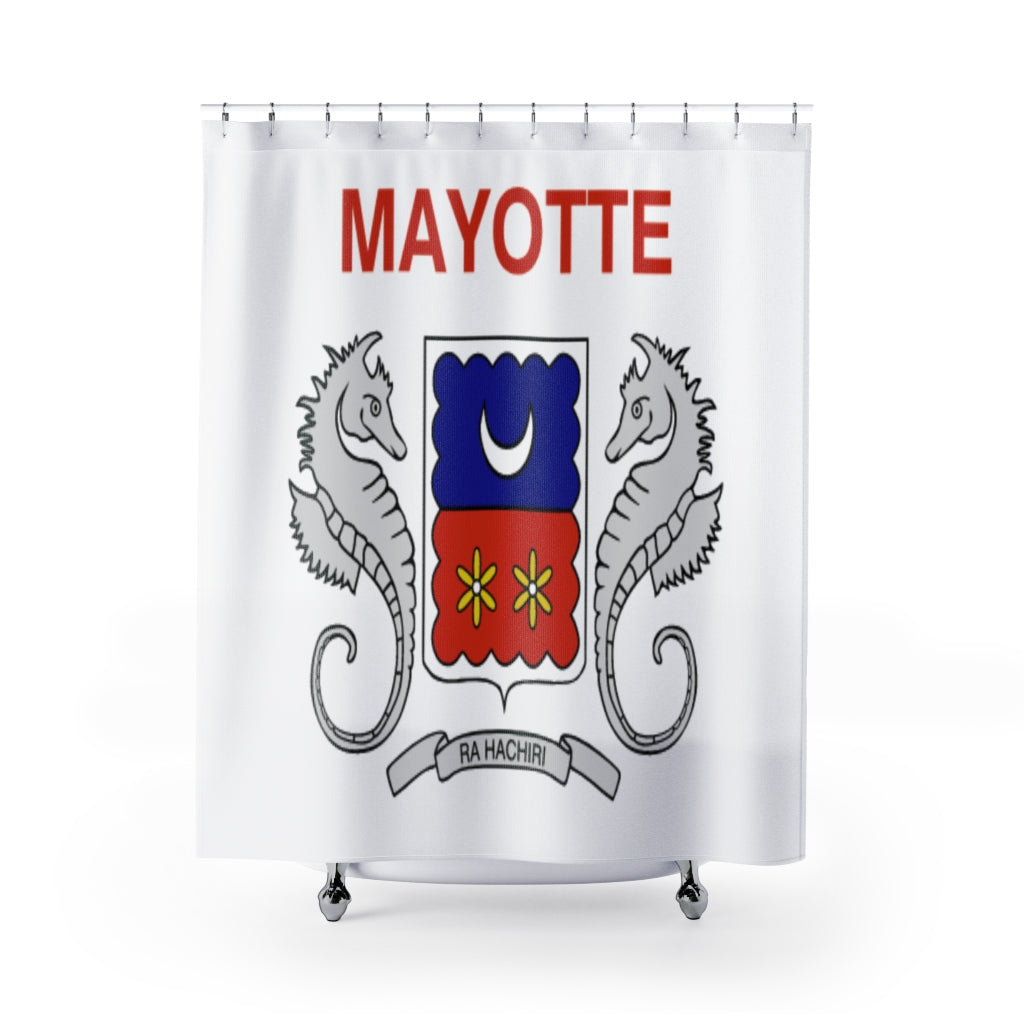 Mayotte Flag Stylish Design 71" x 74" Elegant Waterproof Shower Curtain for a Spa-like Bathroom Paradise Exceptional Craftsmanship-Express Your Love Gifts