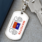 Mayotte Flag Swivel Keychain Dog Tag Stainless Steel or 18k Gold-Express Your Love Gifts