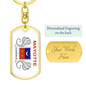 Mayotte Flag Swivel Keychain Dog Tag Stainless Steel or 18k Gold-Express Your Love Gifts