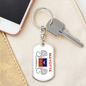 Mayotte Flag Swivel Keychain Dog Tag Stainless Steel or 18k Gold-Express Your Love Gifts