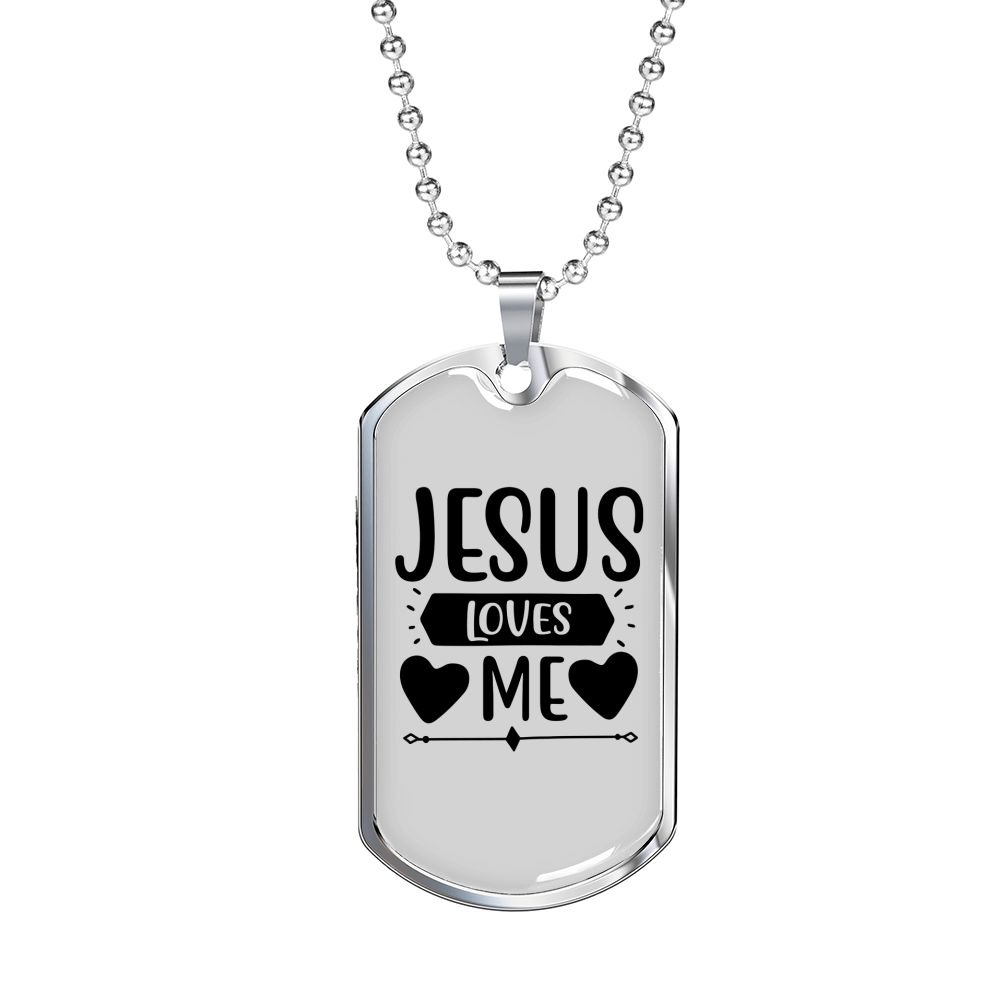 Me And Jesus Christian Necklace Stainless Steel or 18k Gold Dog Tag 24" Chain-Express Your Love Gifts